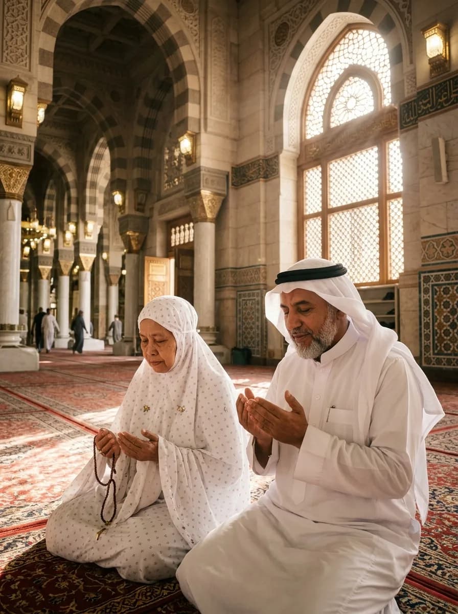 Jamaah Umrah menggunakan layanan digital travel