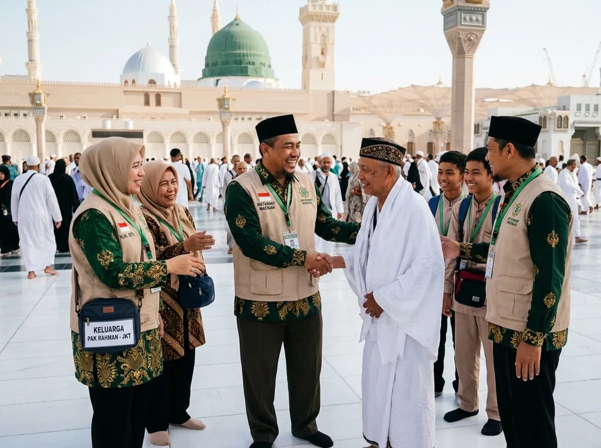Tim muthowif dan operasional Umrah berdiskusi